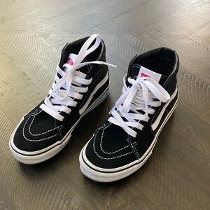 Vans Kids Black and White High-Top Sneakers